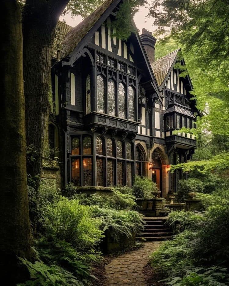 The meme is an image of a grand, medieval-style house in a lush forest, with a winding stone path leading to the entrance. The text "I'm not arguing, I'm just explaining why I'm right" is written on a sign on the door. The image is a humorous commentary on the common phenomenon of people using the phrase "I'm not arguing" to justify their own aggressive or defensive behavior.